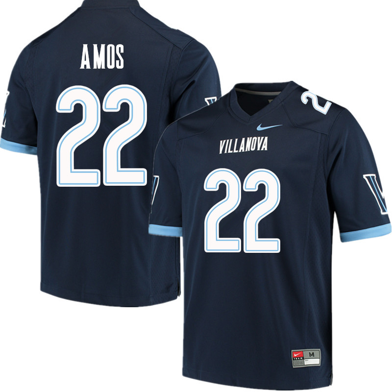 Men #22 Jaquan Amos Villanova Wildcats College Football Jerseys Sale-Navy